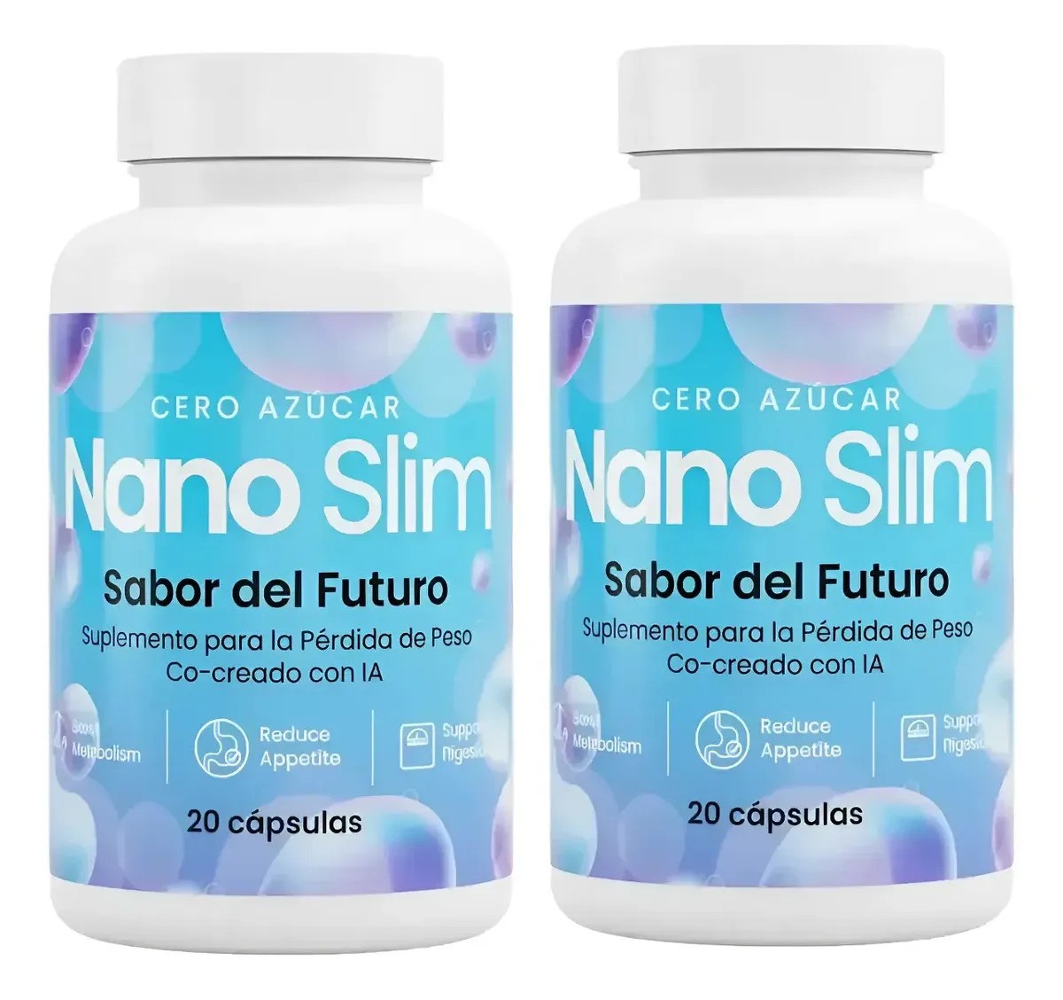 2pack Suplemento Nano Slim 20 Caps Extracto D Cafe 2pack Sin Sabor