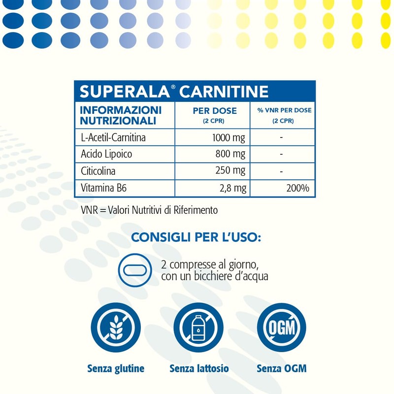 SuperAla Carnitine Integratore Alimentare che agisce sui Tessuti Nervosi -