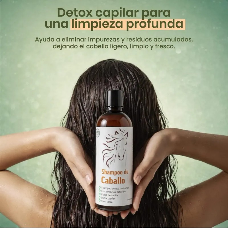 Shampoo De Caballo Extracto De Nogal Aceite Y Menta 500ml