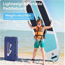 Portable Inflatable Stand Up Paddle Board (SUP) for Adults and Youths with EVA Non-Slip Deck – Complete Accessories Kit, Perfect for Fishing, Yoga, Fitness & Family Fun