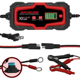 Banshee 6V/12V Charger Compatible with 022-0211-DL-WH 6V/12V, 10 Amp Battery Charger, Maintainer, & Reconditioner/Desulfator, Charger (022-0211-DL-WH)