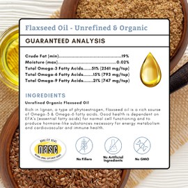 Wholistic Pet Organics Wholistic Pet Organics Flaxseed Oil for Dogs - 16 Oz - Omega 3 Supplement for Dog Itchy Skin, Dry Skin Relief & Shedding - Skin & Coat Vitamins