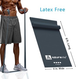 A AZURELIFE Professional 8 Yards Bulk Resistance Bands Rolls or 5,6,7 ft. Long Non-Latex Elastic Exercise Bands, Stretch Bands for PT, Yoga, Pilates, Rehab, at-Home or The Gym Workouts