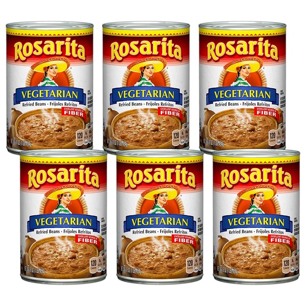 Rosarita Refried Beans 16oz Can (Pack of 6) Choose Flavor Below (Vegetarian)