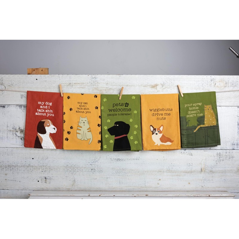 Primitives by Kathy Cotton Dish Towel Set - Dog Design,
