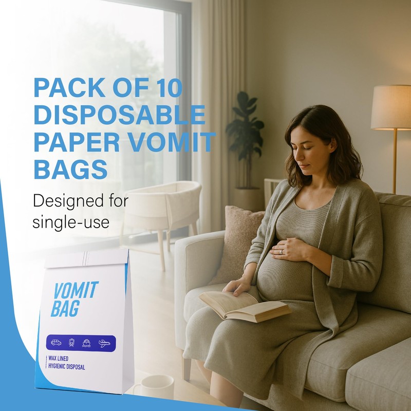JFA Medical Disposable Travel Sick/Vomit Bags – Pack of 10