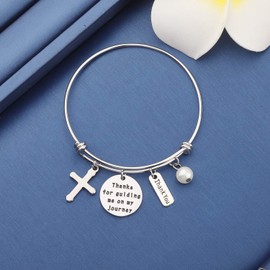 MYOSPARK Confirmation sponsor gift Thanks For Guiding Me On My Journey Sponsor Bracelet Appreciation Gift For Catholic Mentor Godmother (Guiding Me On My Journey)