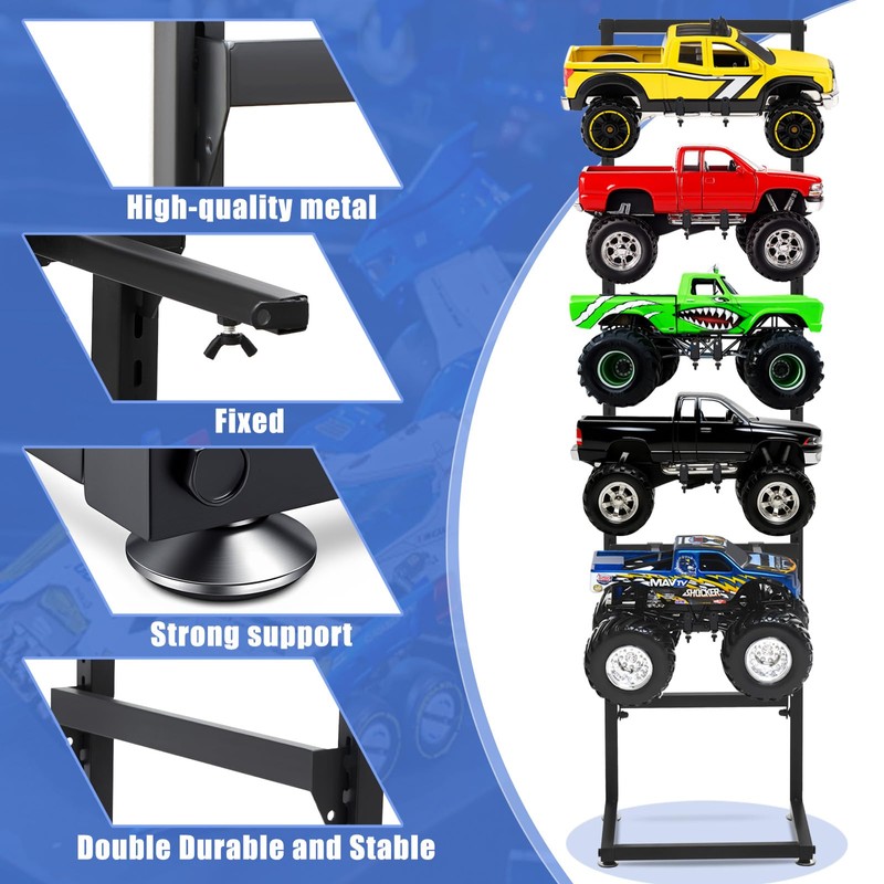 AceOrbit Rc Car Stand 5 Layer Adjustable Wall Mount Car