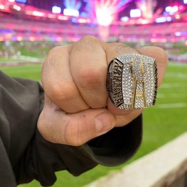 Legacy Rings 2024 Huge Fantasy Football Championship Trophy Ring | Gold Silver Tone Plated Award for Fantasy Football League Winner (11)