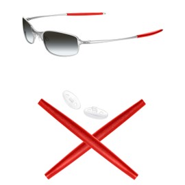 Mryok Replacement Earsocks Nosepieces Kits for Oakley Square Wire 2.0 Sunglasses - Red