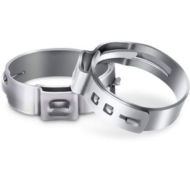 TOCHUN PEX Fittings-20 Pack PEX Cinch Clamps 3/8 Inch-Durable Stainless Steel Cinch Crimp Rings Pinch Clamps for PEX Tubing Pipe Fitting Connections (3/8 Inch)