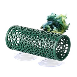Hollow Betta Fish Tunnel,Small Hole Hollow Betta Fish Cave,Betta Fish Tube Tunnel Toy,Aquarium Betta Tunnel with Suction Cups,Aquarium Decor Fish Tank Accessories Decorations Hideout Tube (Green)