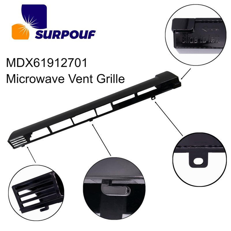 MDX61912701 Microwave Vent Grille Fits for LG Replacement 2119394,AP5202555,EAP3535252,PS3535252 Top