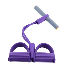 VOANZO Abdominal Fitness Rally Pedal Puller Sit-Up Trainer Latex Pull Rope Fitness Equipment Abdominal Trainer Sport Four Legged Rope (Purple)