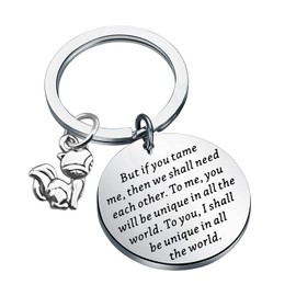 bobauna Fox Keychain If You Tame Me Then We Shall Need Each Other Gift for Couple Best Friend