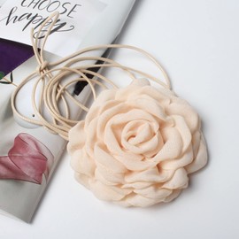 Cuizhiyu 4PK Flower Choker Necklace for Women, Big Rose Flower Necklace, Big Floral Necklace for Party Bride Wedding Party Summer Necklaces…