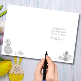 Words 'n' Wishes Easter Card for a Lovely Grandson, 21.7 x 14.4 cms, FSC Certified and Multi-Coloured