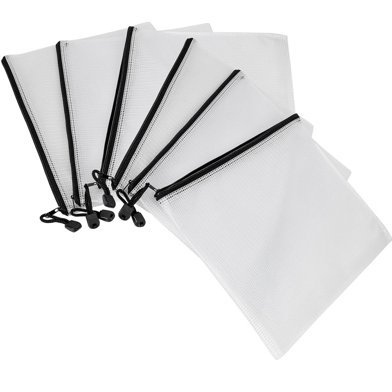MANCHAP 30 Pack A4 Plastic Zip Wallets Folders, Mesh Zip