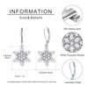Snowflake Earrings 925 Sterling Silver Snowflake Leverback Earrings with White