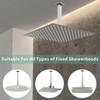 Voolan Shower Arm with Flange, Ceiling Mounted Fixed Shower Pipe,
