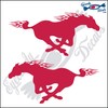 Set of Flaming Horses Running Facing Both Directions 6" RED