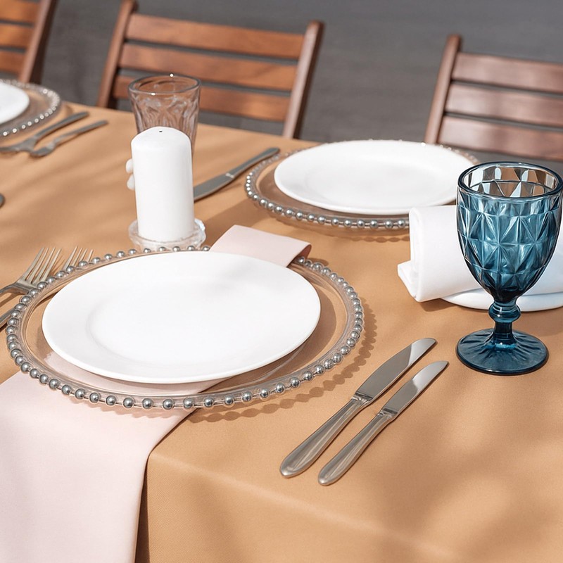 Jinei 10 Pcs Boho Plastic Tablecloth Disposable Rectangle Table Cloths