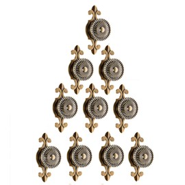 Mgoodoo Pack of 10 Pull Handles Knobs for Drawer Door Kitchen Cabinet Furniture Wardrobe Round Antique Brass