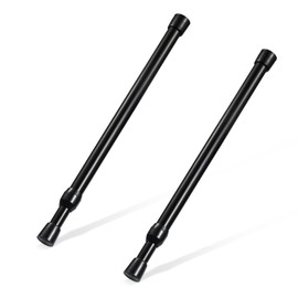 13-18 inch Spring Tension Rod, Goowin Small Tension Rod, 5/8" Diameter No Drilling Expandable Short Tension Rods Spring Rods, Tension Rods for Closet, Cupboard, Hanging Clothes, Black, 2 Pack