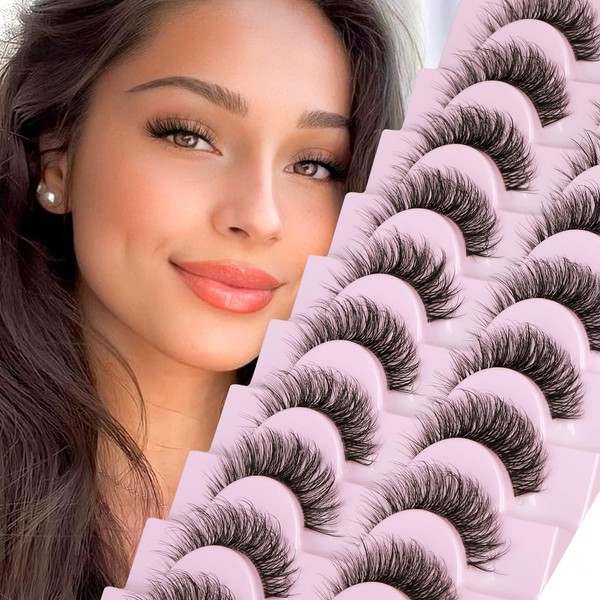 Natural False Eyelashes, 3D Cat Eye Lashes, Fluffy Strip Eyelash