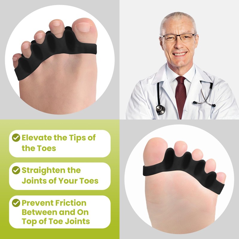 Bukihome Toe Separators, 4 Pair Soft Gel Toe Spacers to