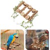 LimCryspp Natural Wooden Parrot Swing, A Suspended Gnawing Toy with