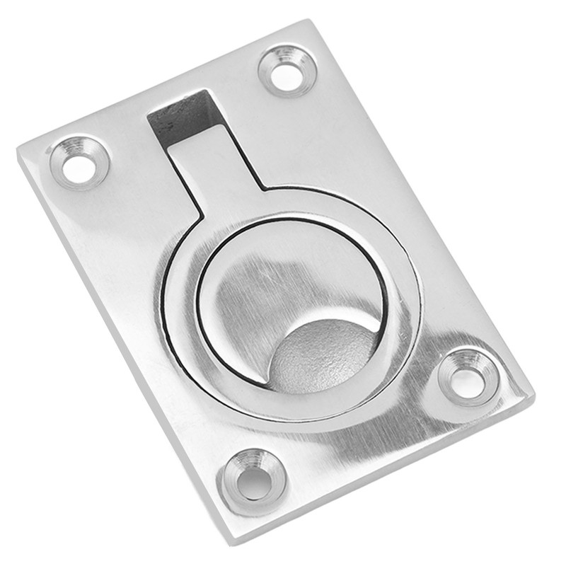 4 Pcs 63x44mm Square Flush Pull Ring Handles 316 Stainless