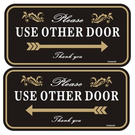 Please Use Other Door Self Adhesive Sign,12 x 6 inches Acrylic Sign, UV Protected, Weacher Resiatant, Scratch Resistant,Durable FA-PUODTY1206