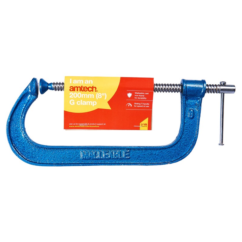Amtech D0500 200mm (8") G-clamp Blue