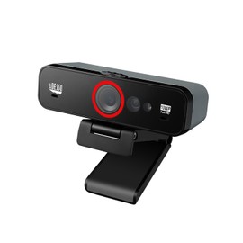 Adesso CyberTrack F1 1080P HD Enfoque Fijo USB Windows Hello cámara Web, cámara para PC de computadora, micrófono Dual Incorporado, Obturador de privacidad, Modo Audio/Video, Interruptor de