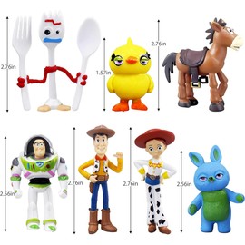 7Pcs Action Figures Story Birthday Decorations – Durable and Safe Mini Figurines with Beloved Animation Characters Story Party Favors – Cute Figurine Set for Boys and Girls, Stocking Fillers