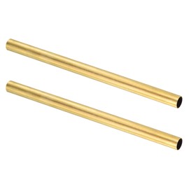 sourcing map 2Pcs H62 Brass Round Tube, 12mm OD 0.5mm Wall Thickness 200mm Length Seamless Precision Straight Pipe Tubing for DIY Projects Crafts Gardening Industry Precision Applications