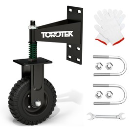 TOROTEK 5inch Gate Wheels Fence Gate Wheel for Wooden or Metal Tube Gates, Upgrade Heavy Duty Gate Wheel 500lb Capacity Upright Spring-Loaded Gate Casters Suitable for Various Land Surfaces
