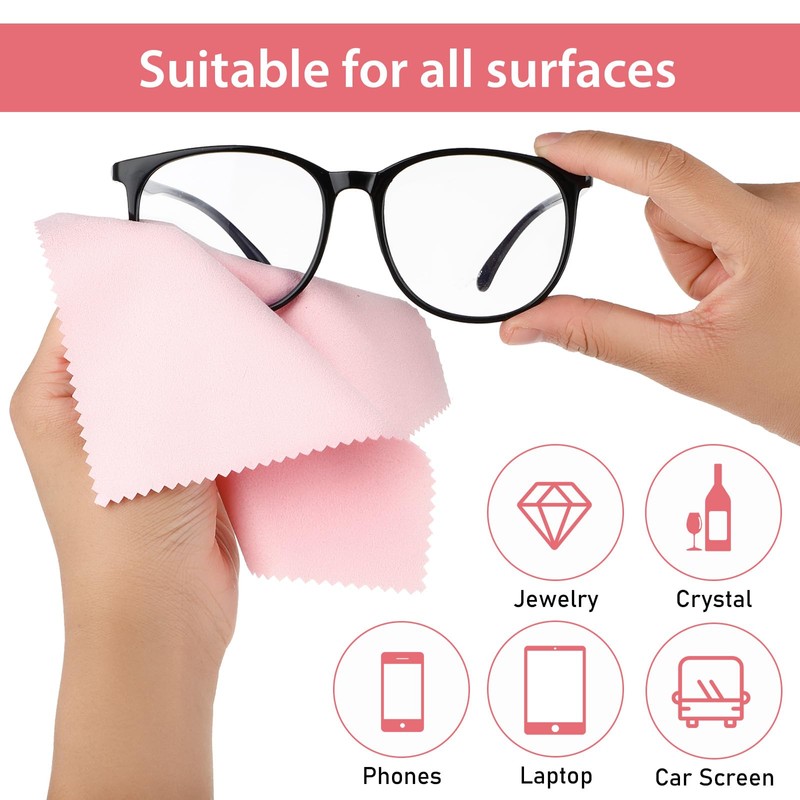 Molain 10 Pieces Microfiber Glasses Cleaning Cloths, Reusable Soft Lens