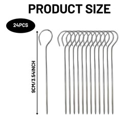 20PCS Skewers for Air Fryer, Metal Kebab Skewers for BBQ, Stainless Steel Skewer for Chicken, Kebabs and Cooking, 9 cm Metal Skewer for Outdoor Grilling and Air Fryer Use