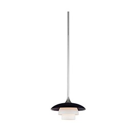 Hudson Valley Lighting 1010-PN Barron - One Light Pendant, Polished Nickel Finish with Opal Glass