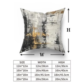 Giwawa Black Gold Throw Pillow Covers - Set of 2 Abstract Modern Decorative Pillow Case Minimalist Square Pillow Covers Home Decor for Sofa Bed Living Room 18 x 18 Inches