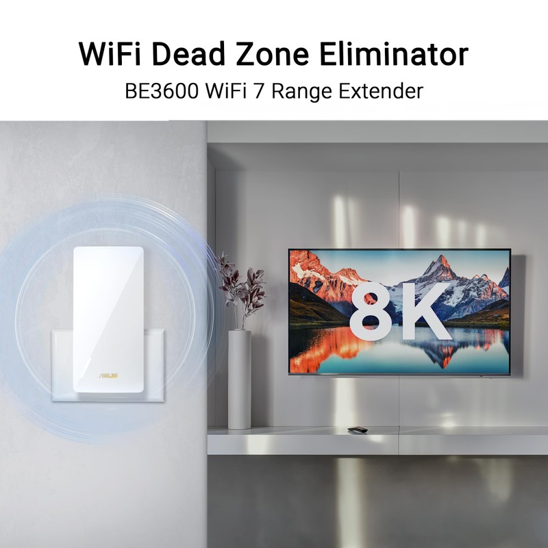 ASUS RP-BE58 BE3600 Dual Band WiFi 7 (802.11be) Range Extender,