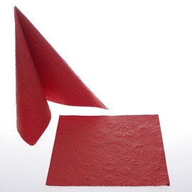 Embossed Serviettes Moments Plain Red