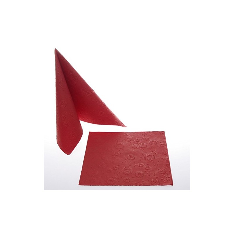 Embossed Serviettes Moments Plain Red