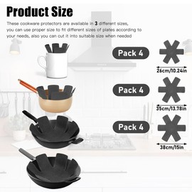 Pack of 12 Pan Protectors, Home Pan Protectors, Pot Protectors, Pan Protectors, Stacking Protection, Felt Pot Protectors, 38 cm, for Pans, Pots and Bowls, Kitchen Utensils (Black)
