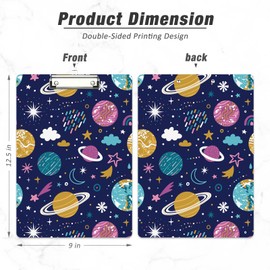 Rimilak Wood Clipboard, 8.5x11" Paper Letter Size Clipboards, Cute Custom Pattern, Fun Design Clip Board for Teachers, Kid, Woman, Back to School, School& Office Supply.