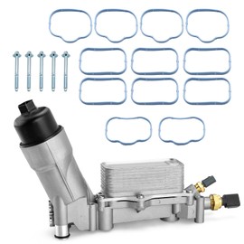 926-876 Aluminum Engine Oil Cooler Oil Filter Housing Adapter For 2011-2016 Dodge Charger,Chrysler 200 300, Grand Cherokee, Wrangler, Ram 1500 ProMaster 3.6L Replaces# 5184304AE (926-876, 1PCS)