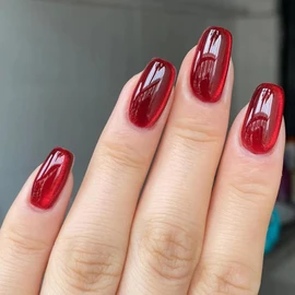 Nail Tip, Short, False Claws, Stylish, Cat Eye Stone, Short Nail Tip, Set of 24, Glossy, Glitter, Cute, False Nails, Magnet, Popular Nail Tip, Fake Nail, Simple, Handmade Nail Sticker, Nail Art, DIY