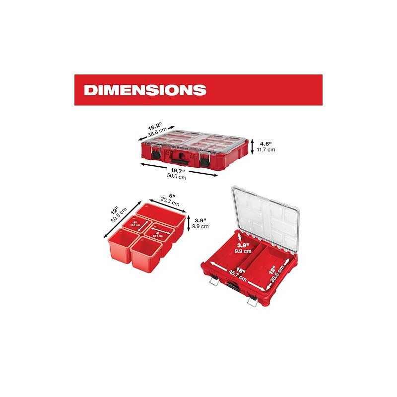 Milwaukee 48-22-8430 Packout, 10 Compartment, Small Parts Organizer